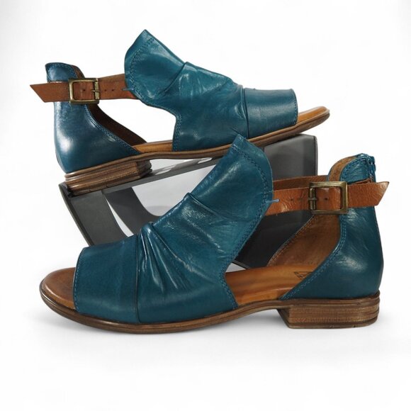 Miz Mooz Dipper Leather Sandals Women's 9-9.5/40 Teal - Picture 1 of 10